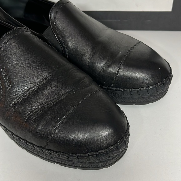 Prada Leather Espadrilles Black Round Toe Women’s Size 7.5 - Picture 6 of 16